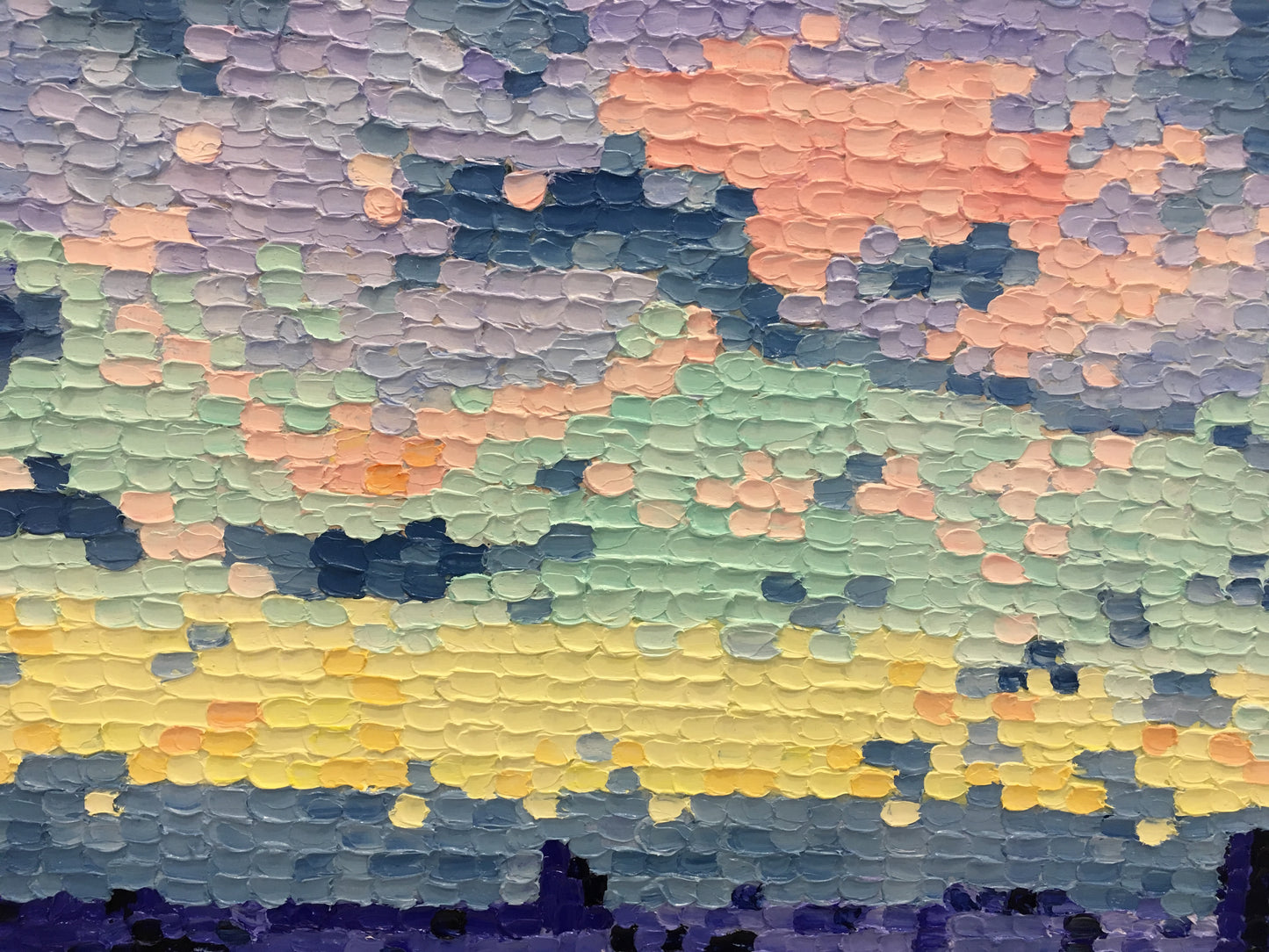 Impasto oil painting "Moscow cityscape"