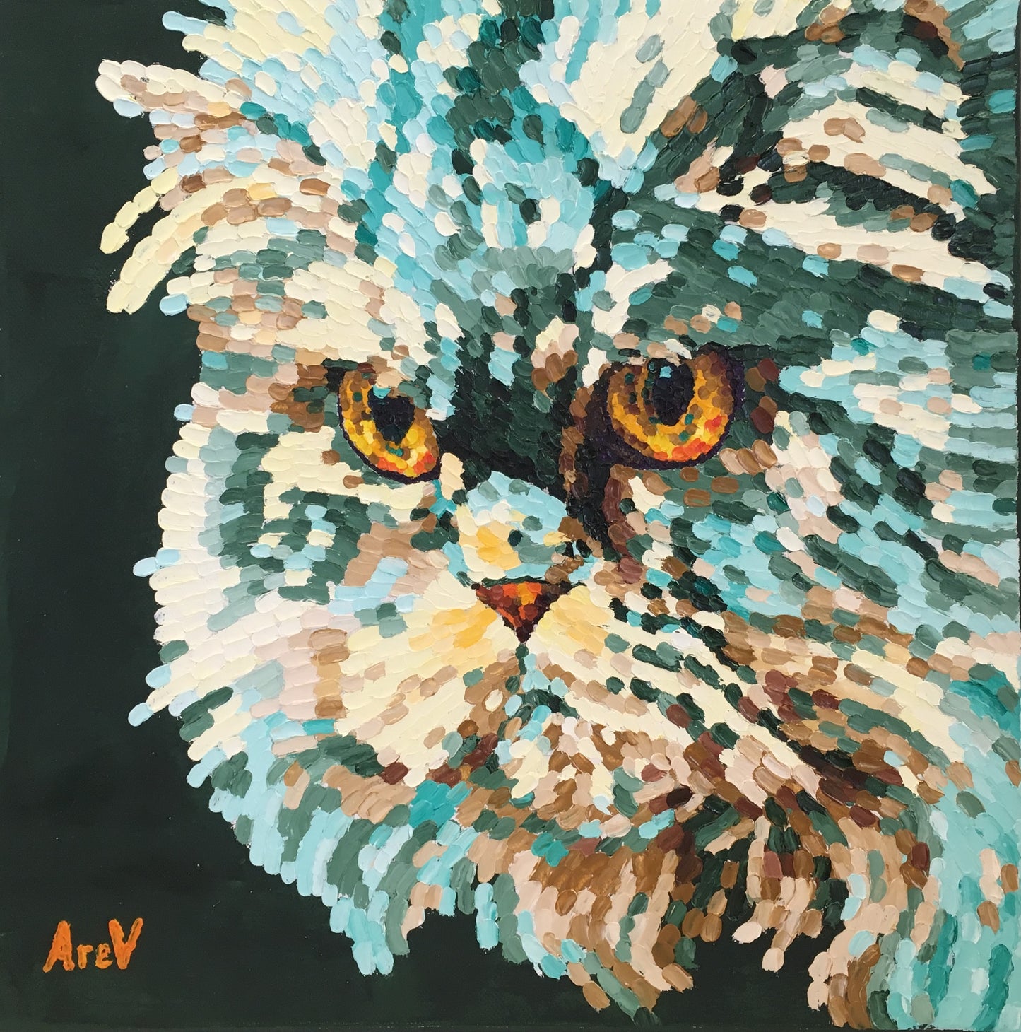 Impasto oil painting "Druid"