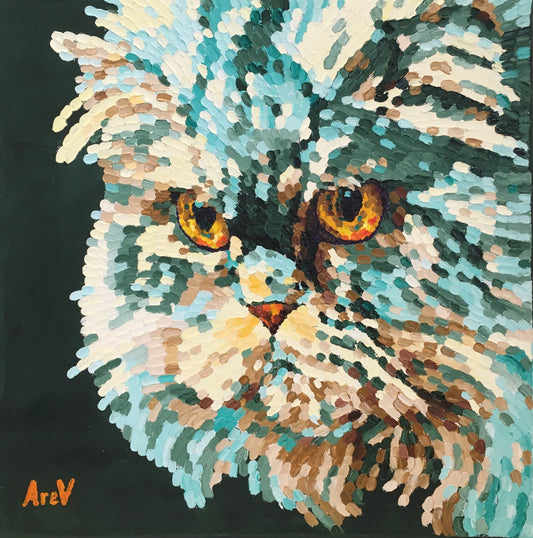 Impasto oil painting "Druid"