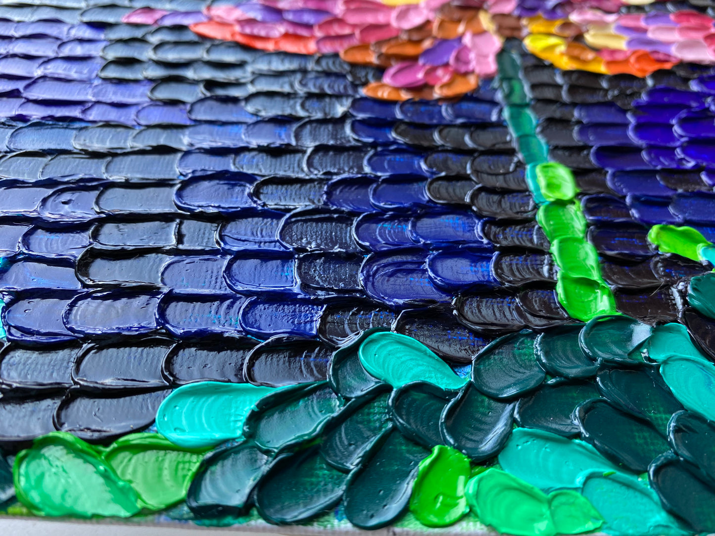 Impasto oil painting "Lotus"