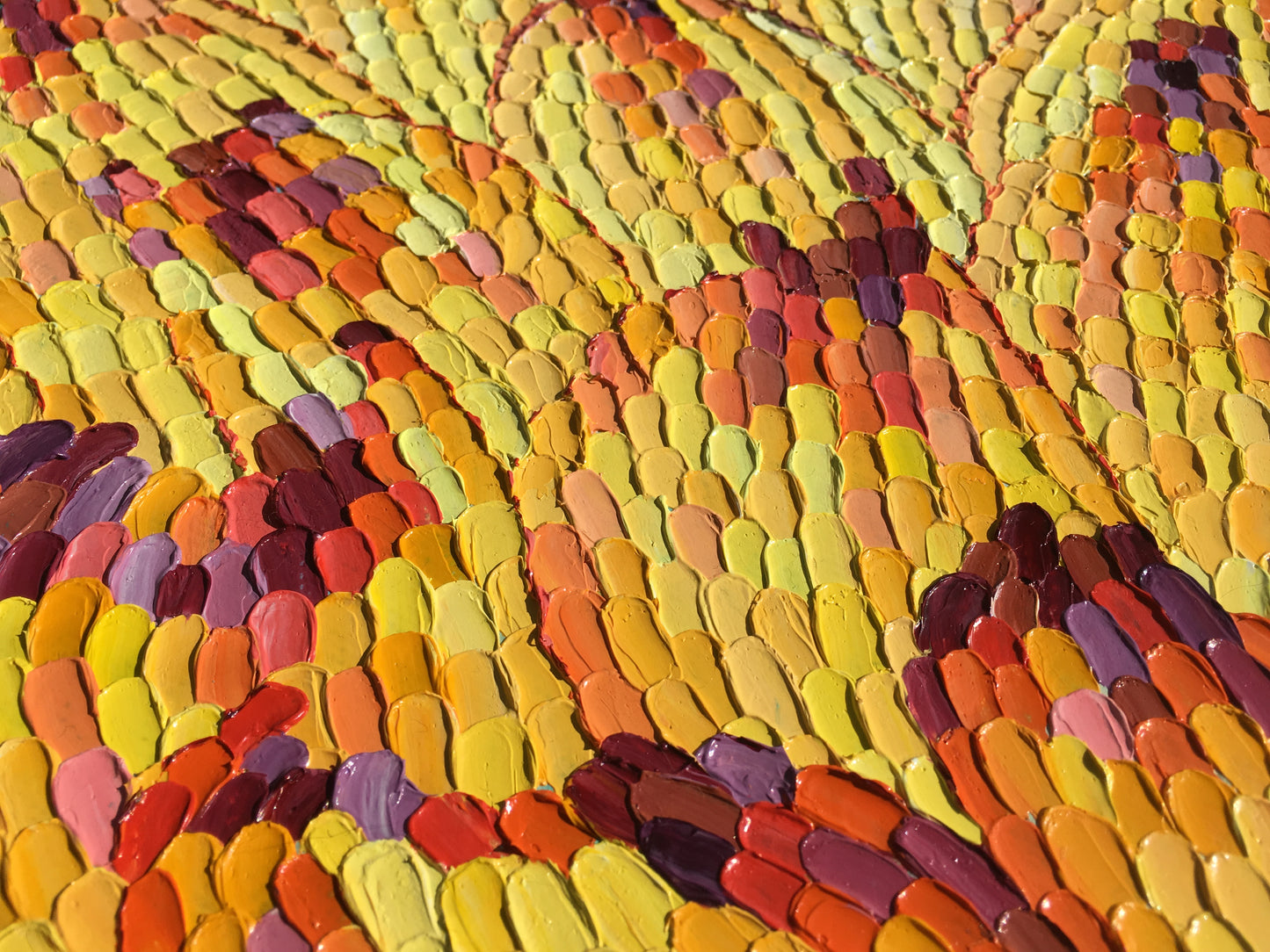 Impasto oil painting "Yellow and orange Dahlia"