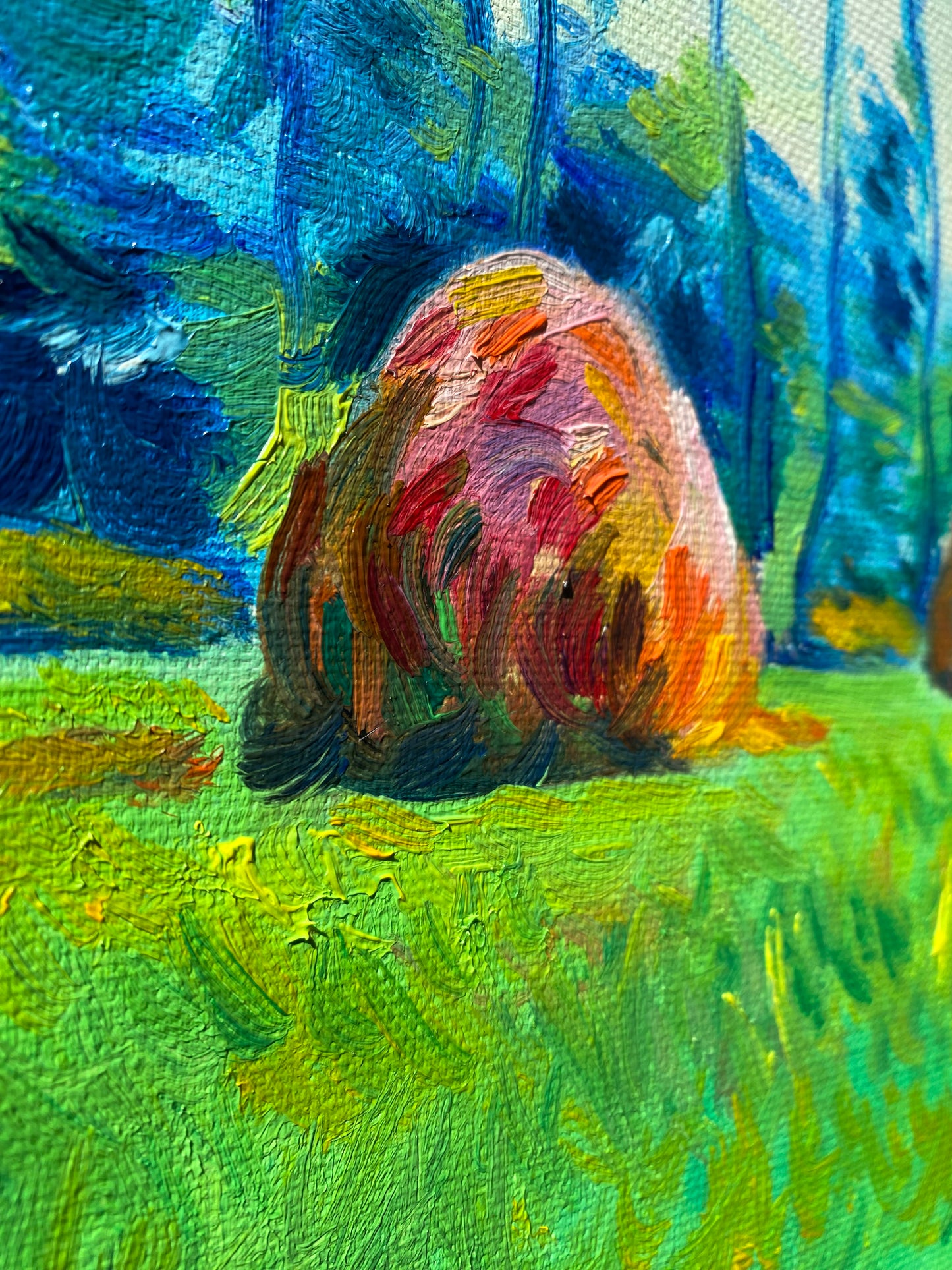 Oil painting "Haystacks at Giverny"