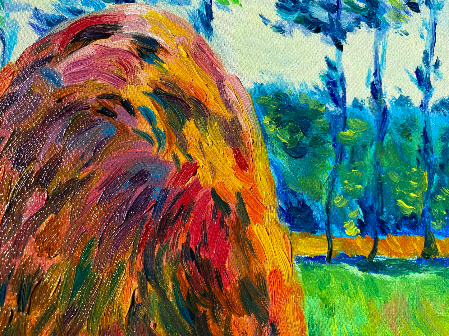 Oil painting "Haystacks at Giverny"