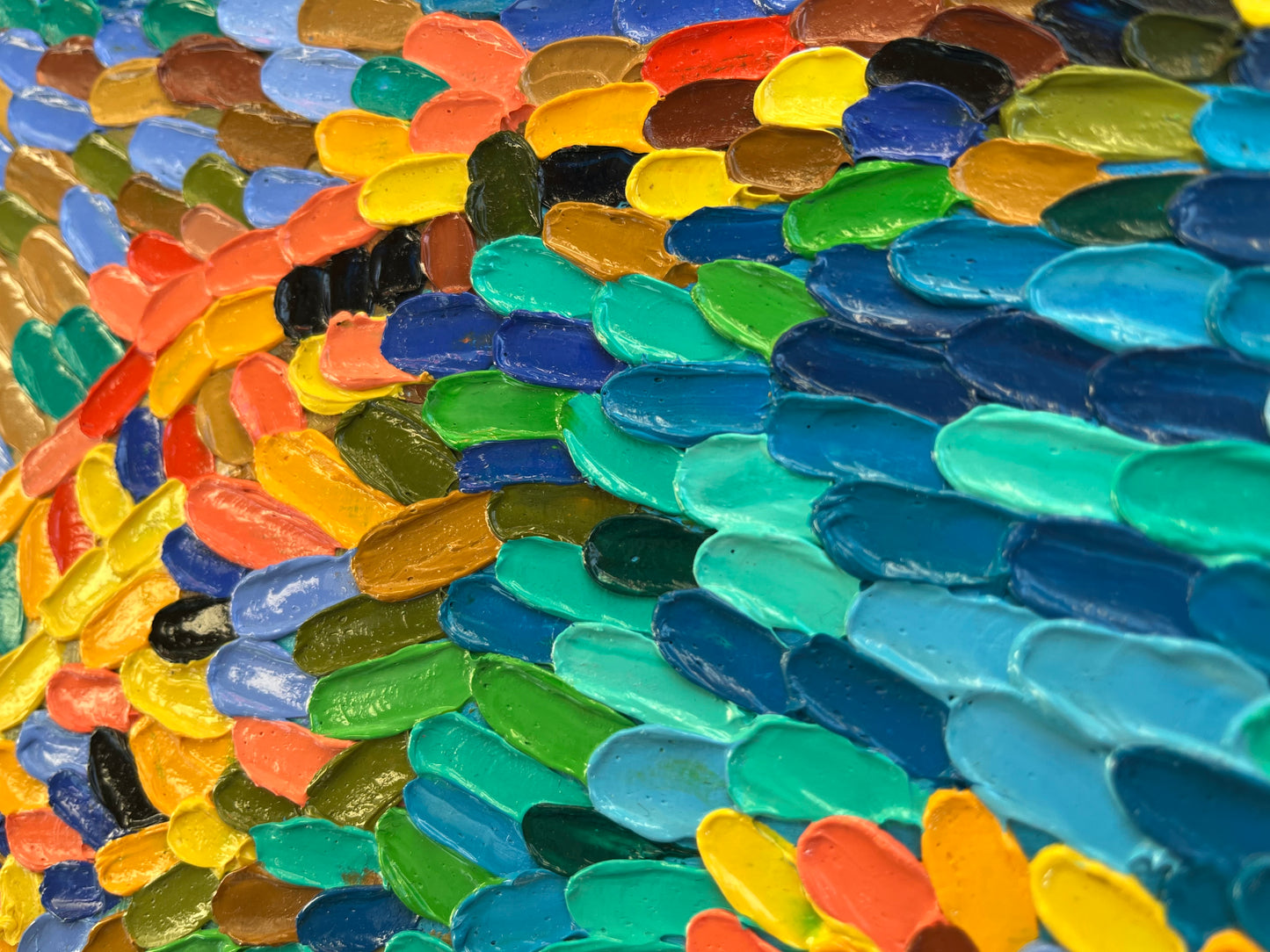 Impasto oil painting "At the Cyprus sea side"