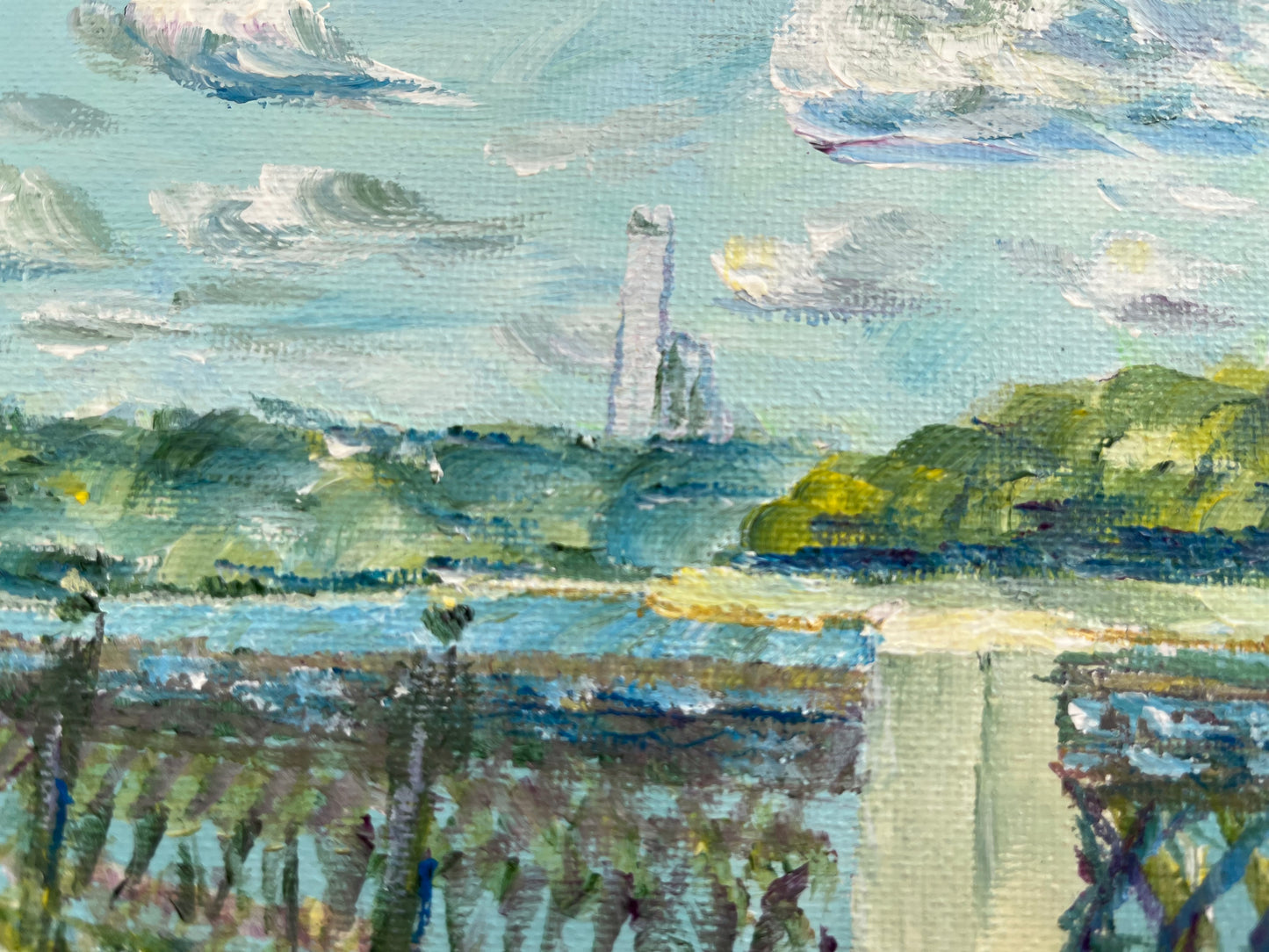 Acrylic painting "Riverbank"