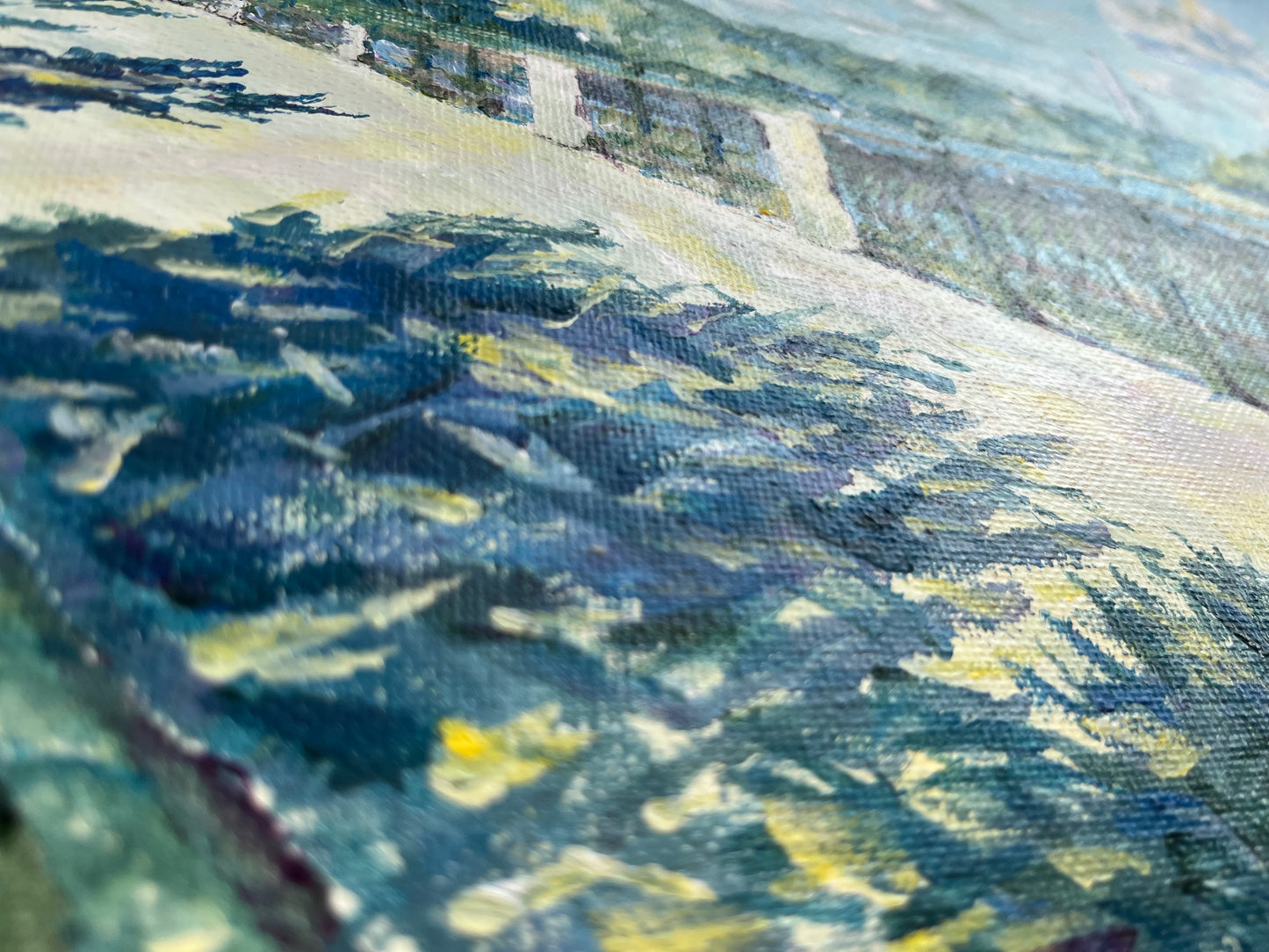 Acrylic painting "Riverbank"