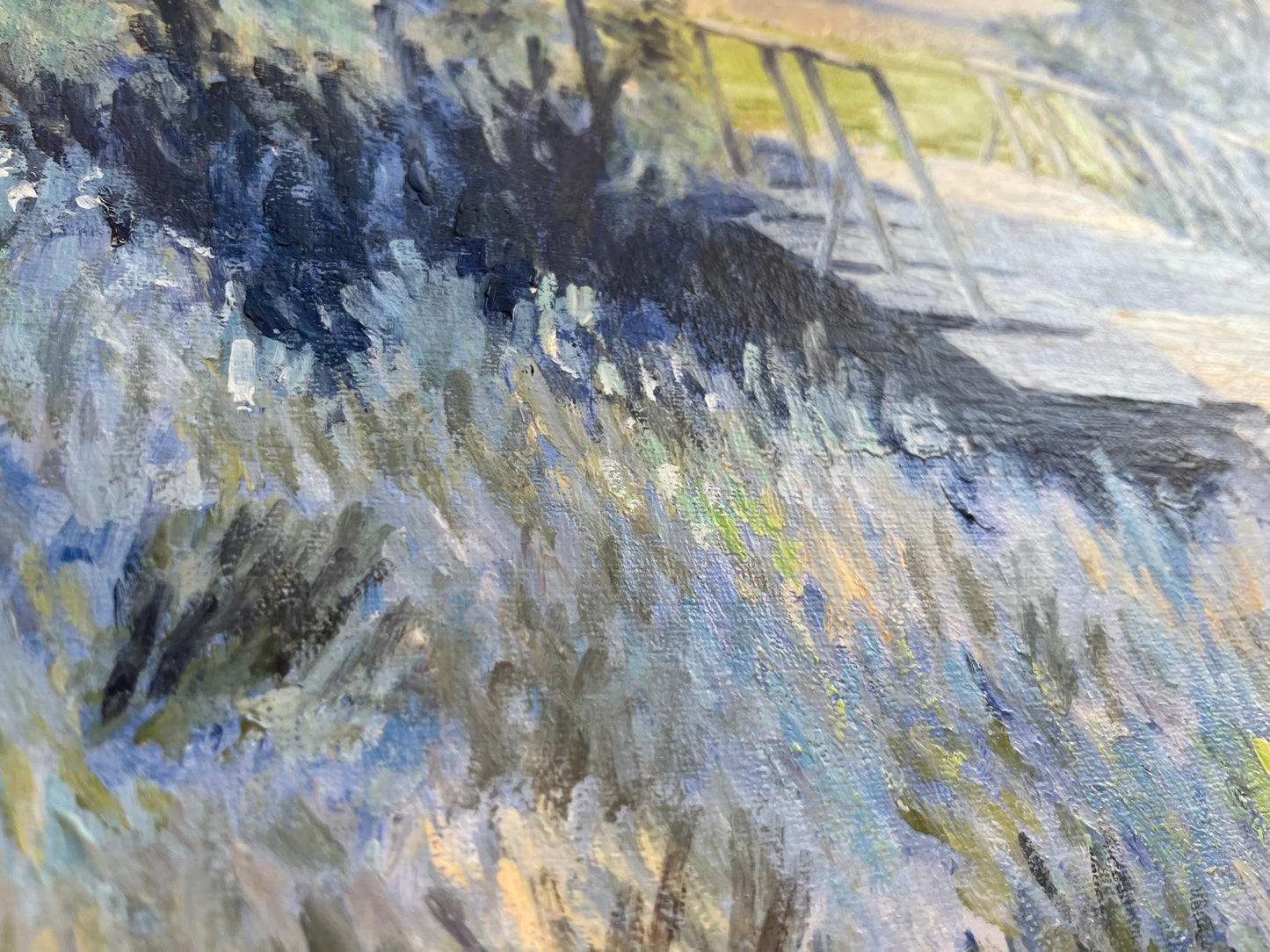 Oil painting "Bridge in the forest"