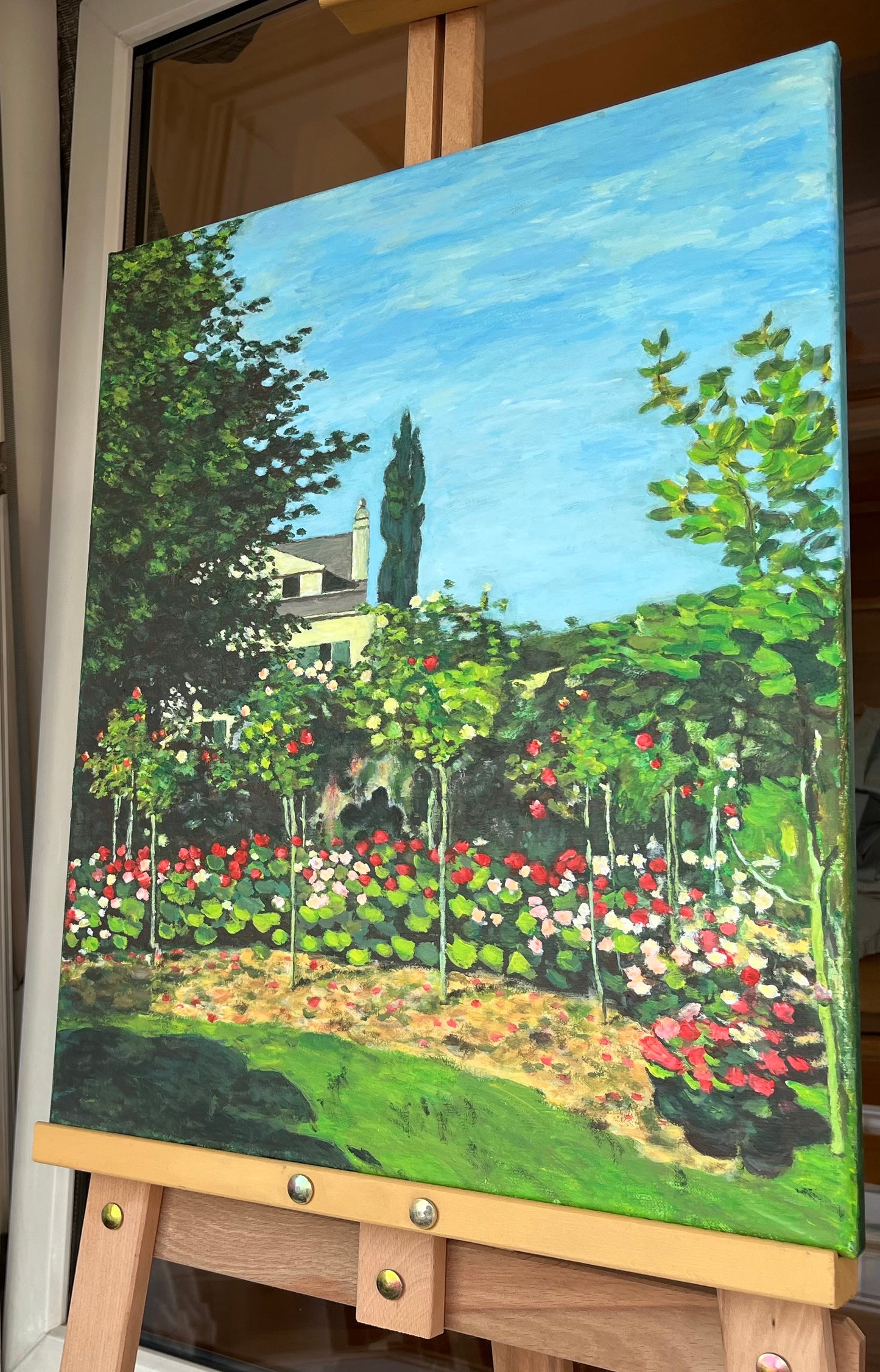 Acrylic painting "Garden in Bloom at Sainte-Addresse"
