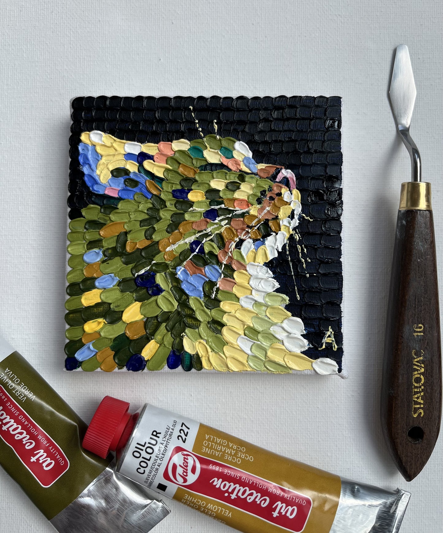 Impasto oil painting "To the Sun"