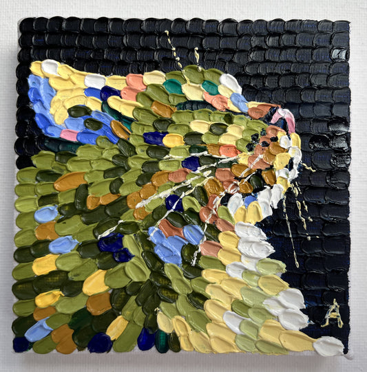 Impasto oil painting "To the Sun"